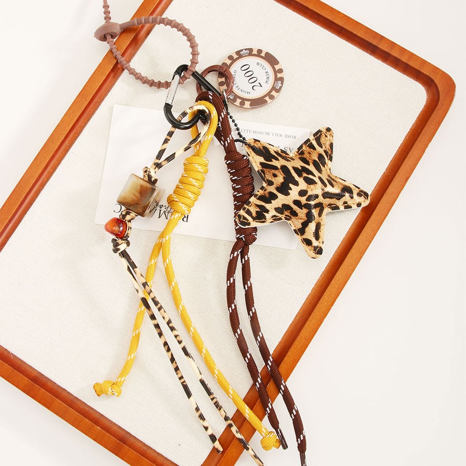 1 Piece Retro Style Leopard Star Women's Bag Charms Picture2