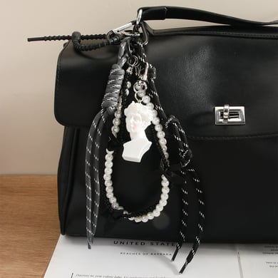 1 Piece Art Series Bow Beaded chain Women's Bag Charms h5 