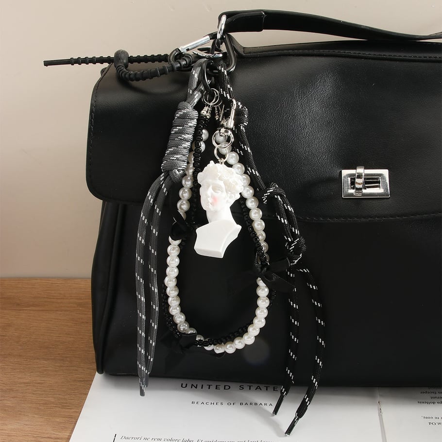 1 Piece Art Series Bow Beaded chain Women's Bag Charms 