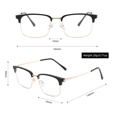1 Pair Casual Semi Framed Square Shaped Blue - light Blocking Glasses h5 Picture4
