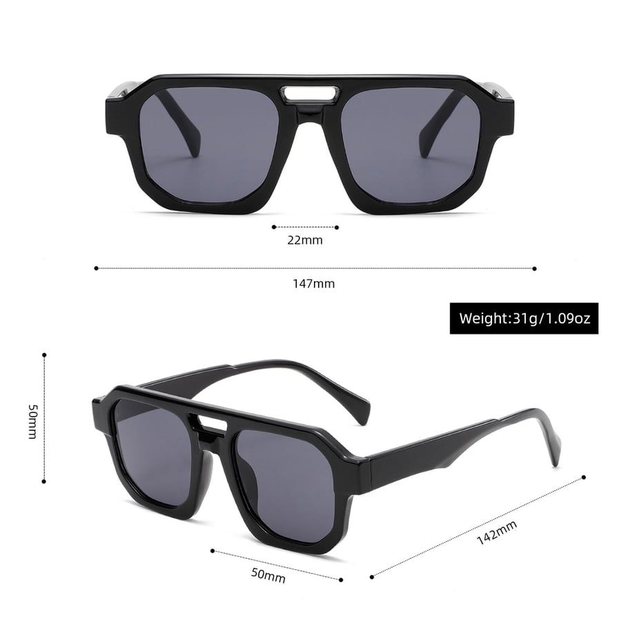 1 Stück Simple Series Casual Solid Color Kunststoff Damen Sonnenbrille Bild3