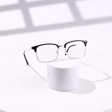 1 Pair Casual Semi Framed Square Shaped Blue - light Blocking Glasses h5 Picture3