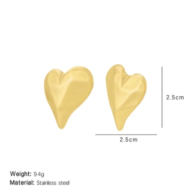 1 Paar romantische Serie Sweet Heart Titan Stahl Gold Farbe Damen Ohrstecker h5 Bild2
