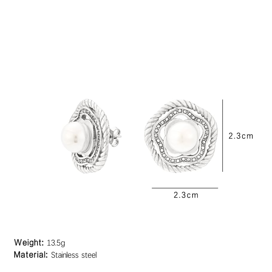 1 Paar Luxuriöse Serie Retro Geometrische Titan Stahl Gold Farbe Damen Ohrstecker Bild2