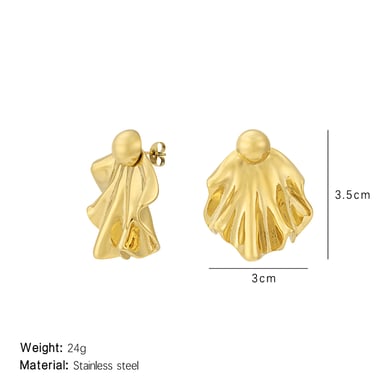 1 Paar luxuriöse Damen-Ohrstecker mit Blumenmotiv aus Titanstahl in  h5 Bild2