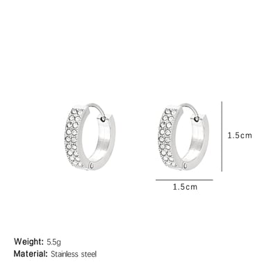 1 Pair Glamorous Series Elegant Solid Color Annular Titanium Steel Gold Color Women's Hoop Earrings h5 Picture2