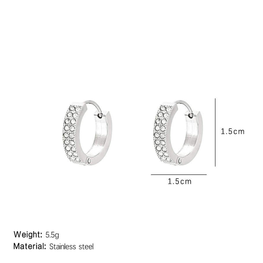 1 Pair Glamorous Series Elegant Solid Color Annular Titanium Steel Gold Color Women's Hoop Earrings Picture2