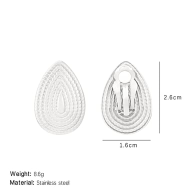 1 Pair Sleek Series Statement-making Droplet Titanium Steel Gold Color Women's Stud Earrings h5 Picture2