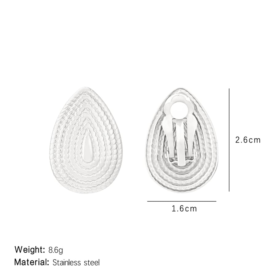 1 Pair Sleek Series Statement-making Droplet Titanium Steel Gold Color Women's Stud Earrings Picture2