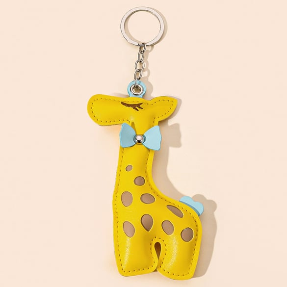 1 Stück süße Leder-Giraffe-Taschenanhänger für Damen
