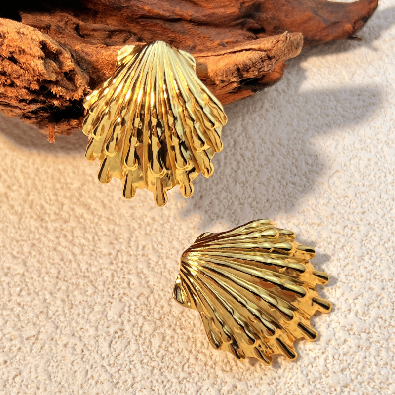 1 Paar Simple Series Simple Turtle Edelstahl Goldfarben Damen Ohrstecker Bild2