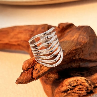 1 Piece Simple Line Stainless Steel Gold Color Women's Adjustable Rings h5 