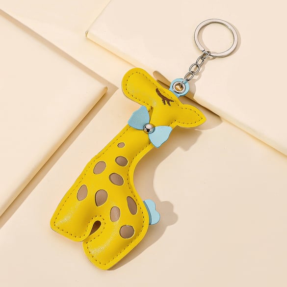 1 Stück süße Leder-Giraffe-Taschenanhänger für Damen 2