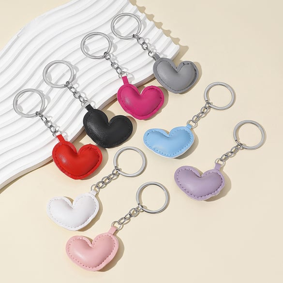 1 Stück süße Lederherz-Taschenanhänger für Damen 2