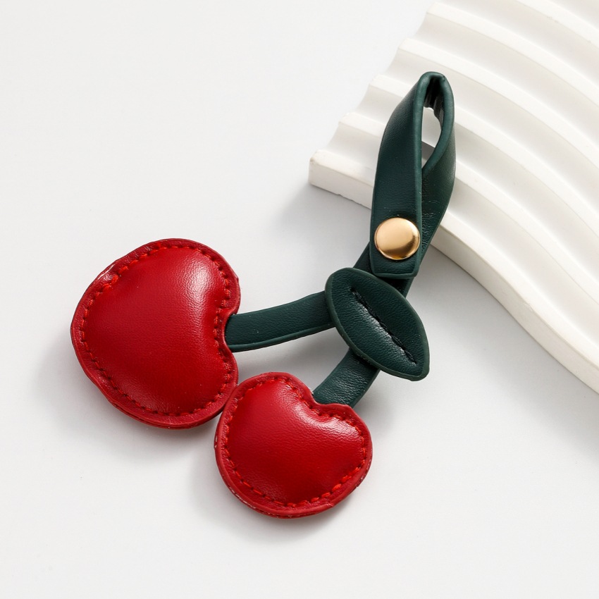 1 Piece Sweet Leather Cherry Women's Bag Charms 