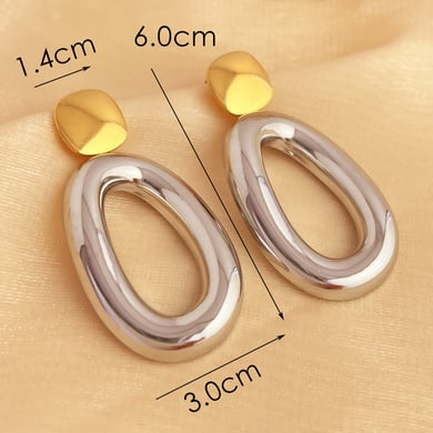 1 Pair Simple Mixed Color Stainless Steel Women's Drop Earrings h5 