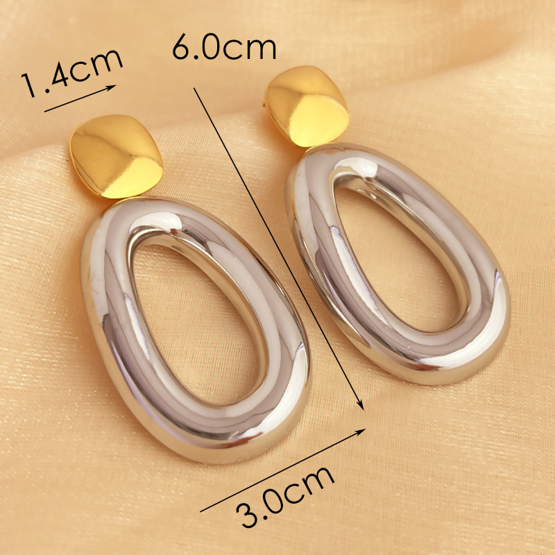 1 Pair Simple Mixed Color Stainless Steel Women's Drop Earrings 