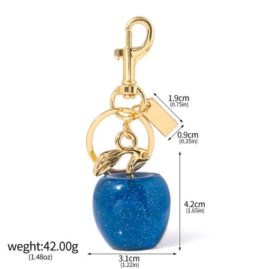 1 Stück Simple Series Sweet Plant Resin Goldfarbene Damentaschenanhänger h5 