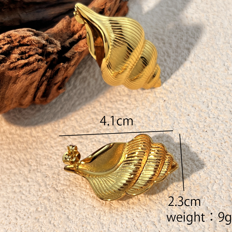 1 Paar Simple Series Retro Turtle Edelstahl Goldfarben Damen Ohrstecker 