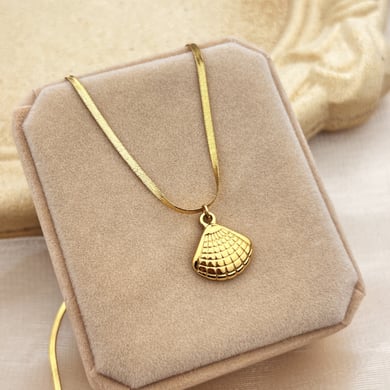 1 Piece Simple Series Oceanic Stainless Steel Gold Color Women's Pendant Necklaces h5 