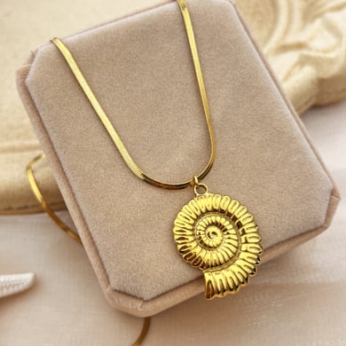 1 Piece Simple Series Oceanic Stainless Steel Gold Color Women's Pendant Necklaces h5 