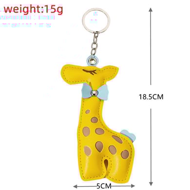 1 Piece Cute Leather Giraffe Women's Bag Charms h5 Picture2