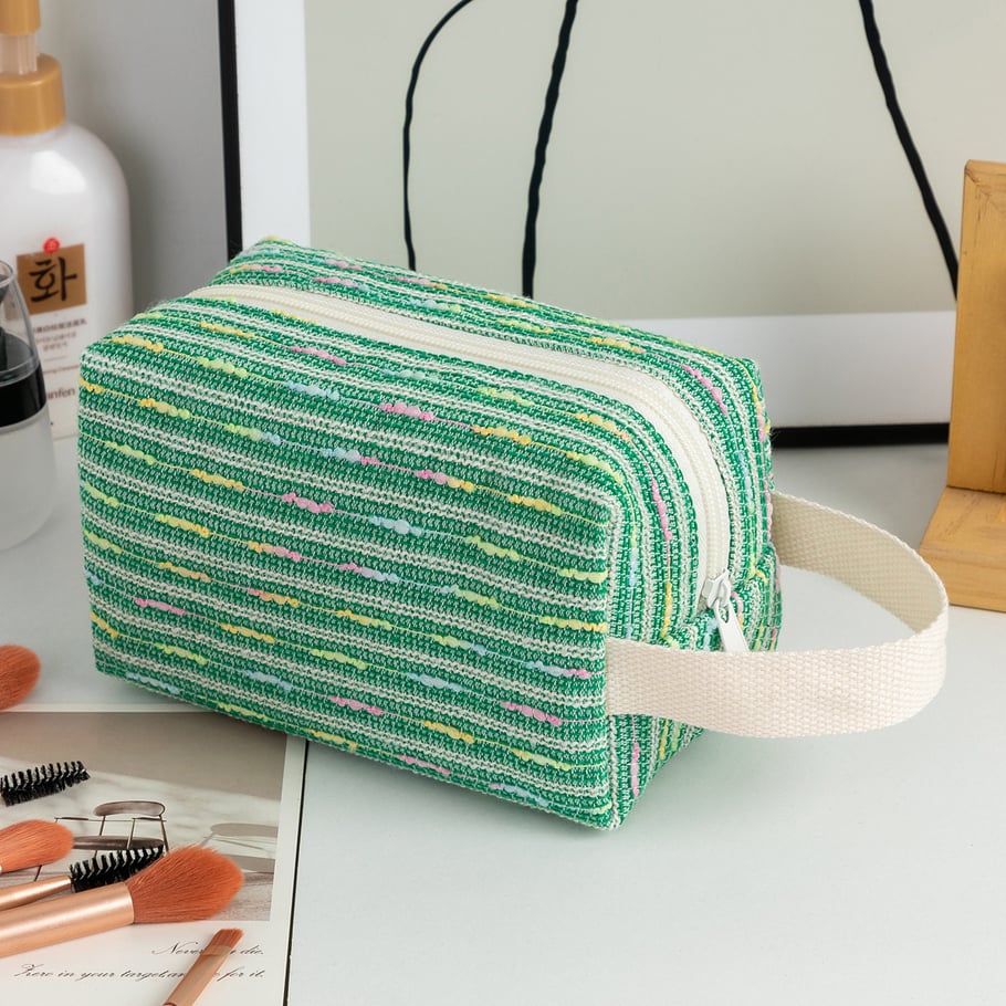 1 Piece Colorful Striped Women's Makeup Bags 
