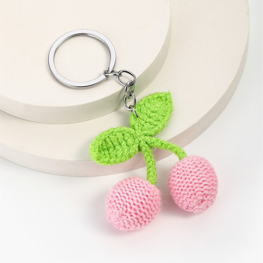 1 Piece Cute Yarn Cherry Women's Bag Charms 