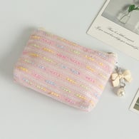 Colorful Line Pink Coin Purse 