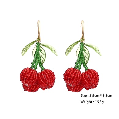 1 Pair Sweet Bead Cherry Drop Earrings h5 Picture2