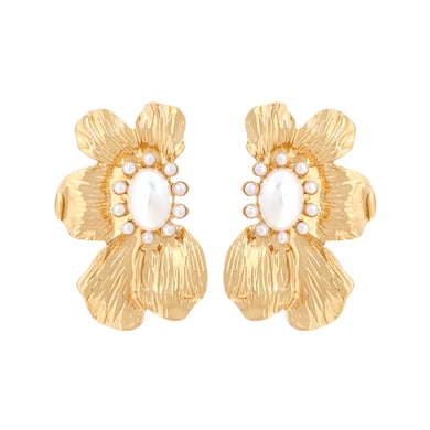 1 Pair Vintage Alloy Flower Stud Earrings h5 