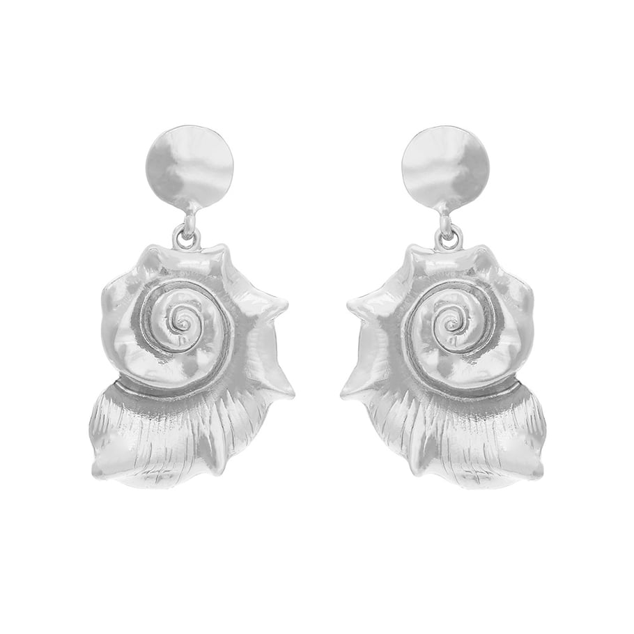 1 Pair Vintage Alloy Conch Dangle Earrings 
