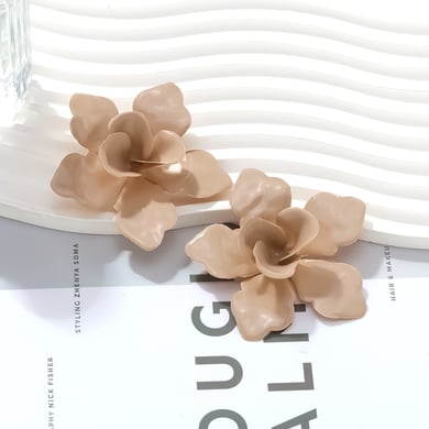 1 Pair Vacation Style Iron Large Flower Stud Earrings h5 