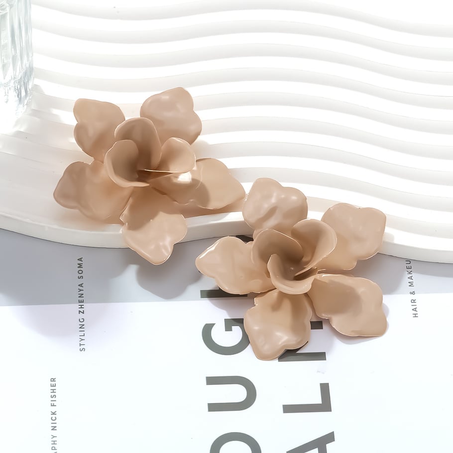 1 Pair Vacation Style Iron Large Flower Stud Earrings 