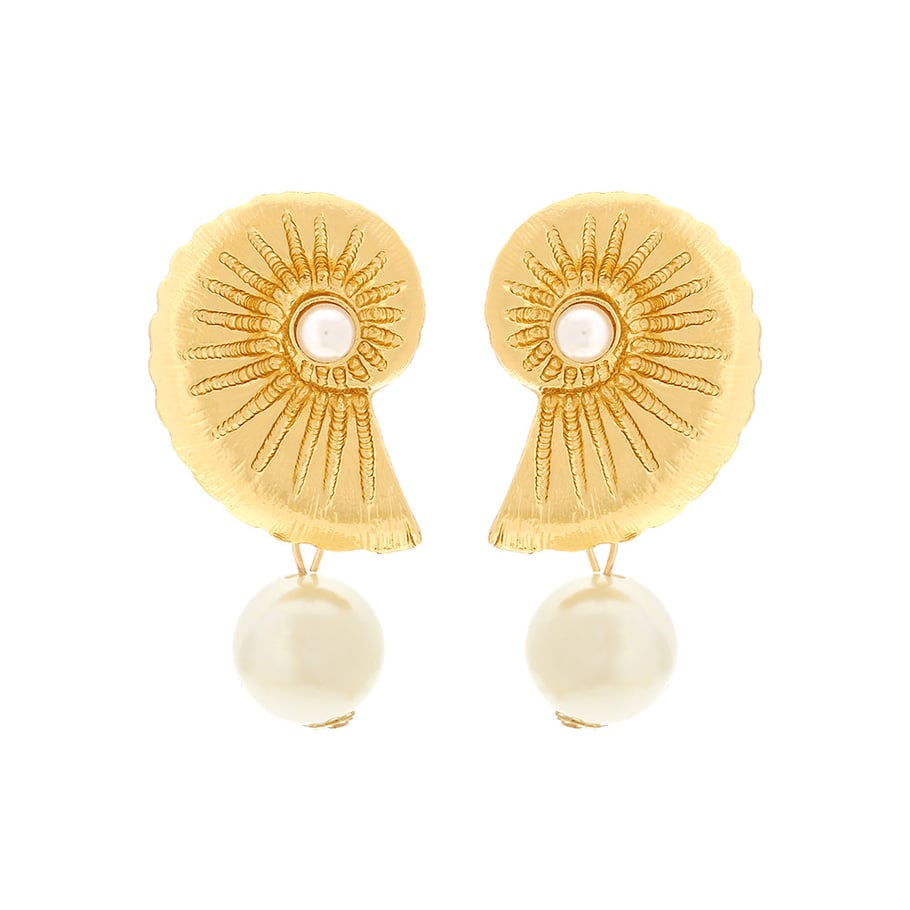 1 Pair Exaggerated  Alloy Whelks Drop Earrings 