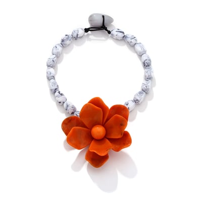 1 Piece Vacation Style Exaggerated Floral Beaded Necklace h5 