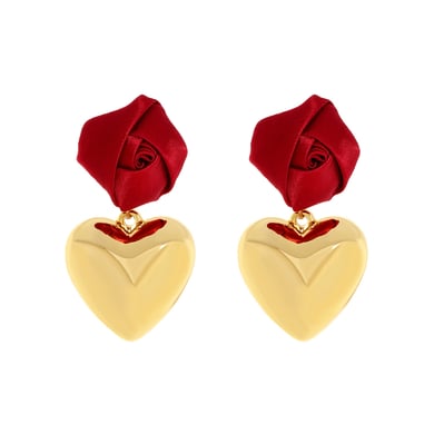 1 Pair Vintage Rose Heart Dangle Earrings h5 