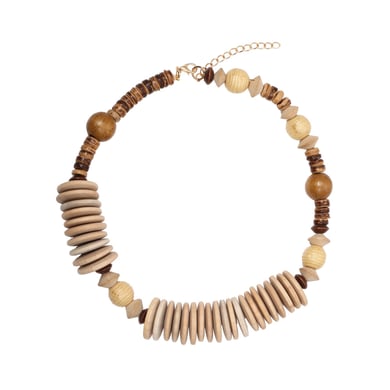 1 Piece Vintage Geometric Wood Chip Women's Beaded Necklaces h5 