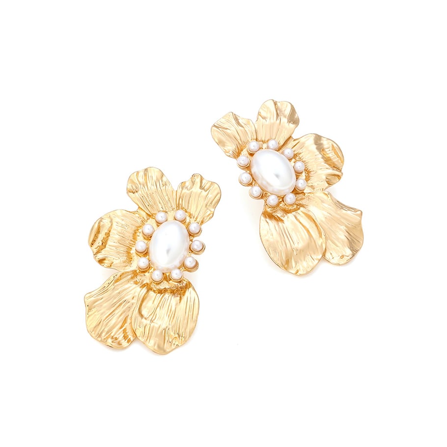 1 Pair Vintage Alloy Flower Stud Earrings Picture2