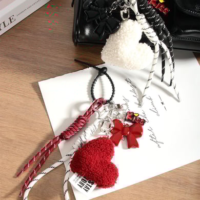1 Piece Sweet  Series Red Heart  Women's Bag Charms h5 Picture2