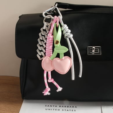1 Piece Affordable Luxury Series Sweet Cherry PU Women's Bag Charms h5 Picture2