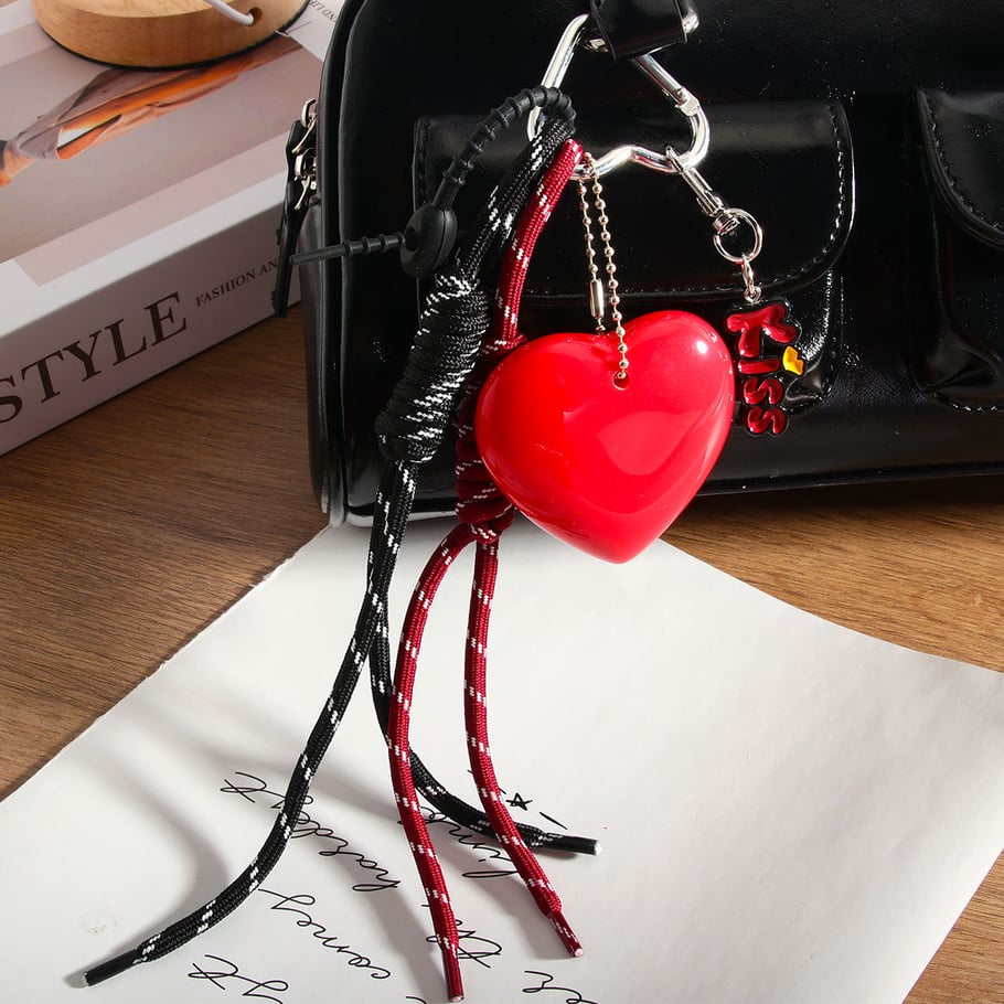 1 Stück Simple Series Simple Heart Kunststoff Damen Taschenanhänger 