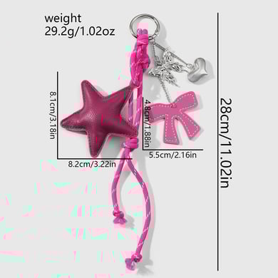 1 Piece Leather Star & Love Women's Bag Charms h5 Picture2