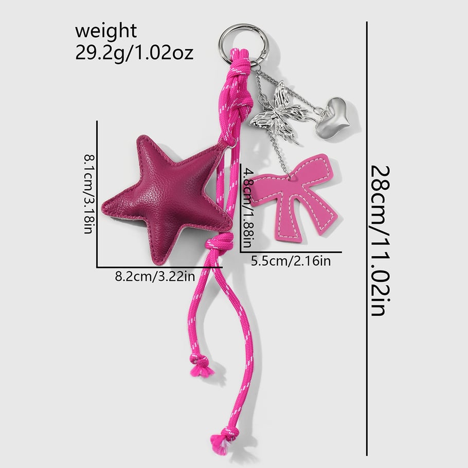 1 Piece Leather Star & Love Women's Bag Charms Picture2