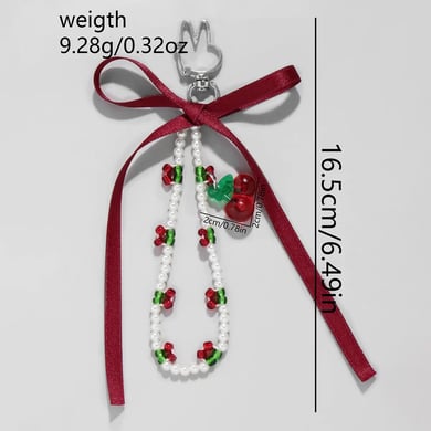1 Piece Sweet Beaded Bow Bag Charms h5 Picture2