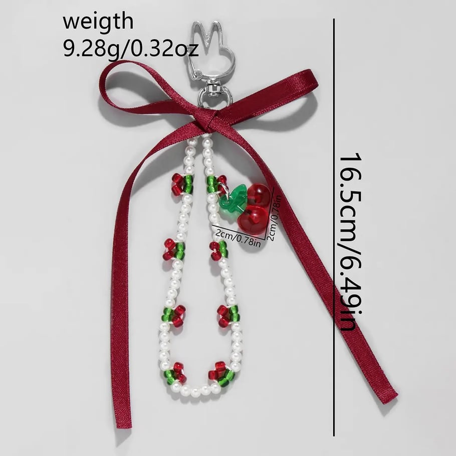 1 Piece Sweet Beaded Bow Bag Charms Picture2