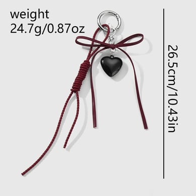 1 Piece Y2k Leather Bow Acrylic Love  DIY Bag Charms h5 Picture2