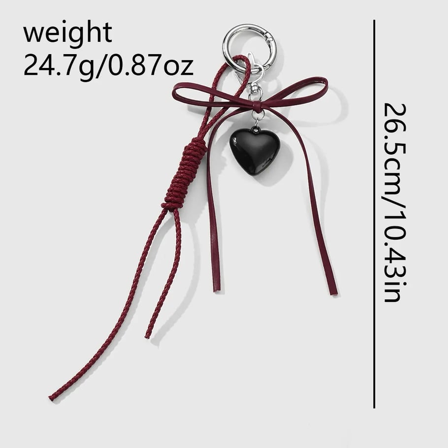 1 Piece Y2k Leather Bow Acrylic Love  DIY Bag Charms Picture2