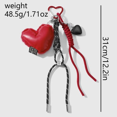 1 Piece Sweet Leather Heart Bag Charms h5 Picture2
