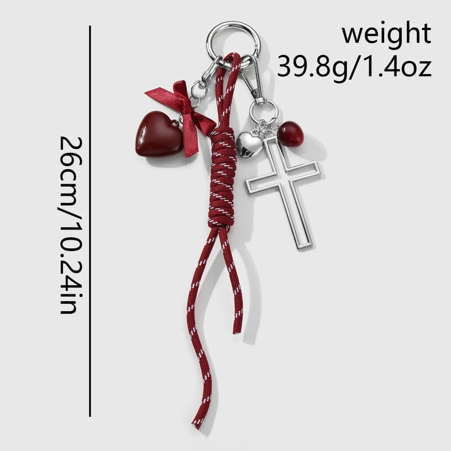 1 Piece Y2k Leather Bow Acrylic Love  DIY Bag Charms Picture2